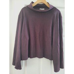COS Womens Purple funnel Neck top size Large Relaxed Casual Comfy Quiet Luxury